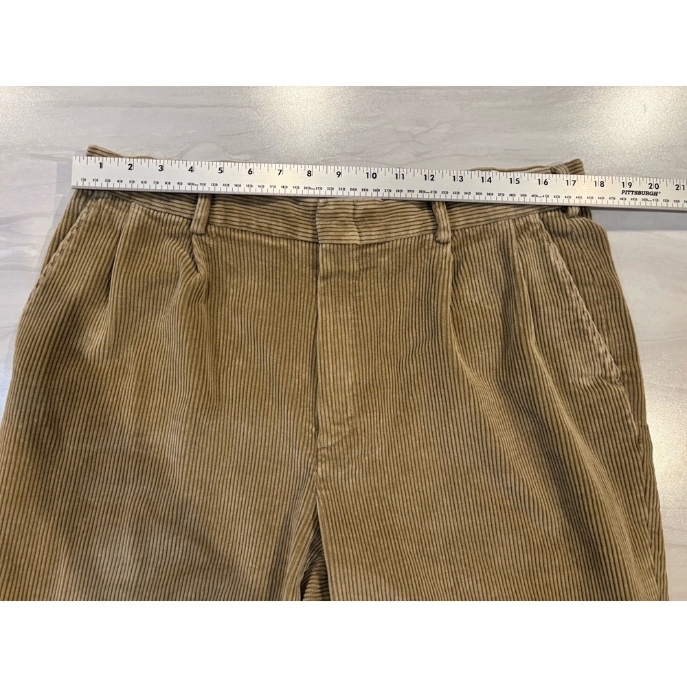 VTG Lands' End Men's Corduroy Pants 36 Tan/Khaki Double Pleated Traditional Fit - Picture 10 of 14